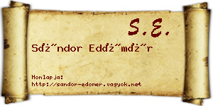 Sándor Edömér névjegykártya