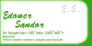 edomer sandor business card